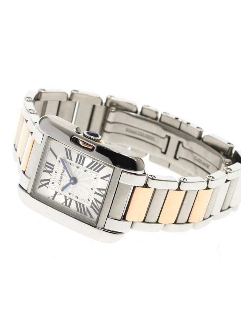 CARTIER Tank Anglaze SM W5310036 PG2 tone Silver Dial Quartz Ladies Watch_808776 - Picture 2 of 7